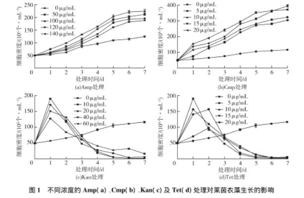 4抗生素對萊茵衣藻生長、光化學活性及其伴生細菌的抑制作用（二）