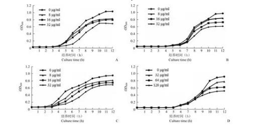 小檗堿對代表性腸道菌群生長曲線的影響及抑制作用——結(jié)果、討論