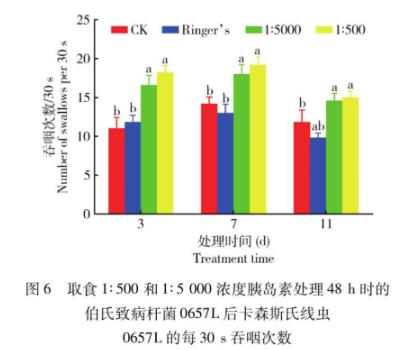 胰島素對昆蟲病原線蟲及其共生細(xì)菌伯氏致病桿菌生長、壽命的影響（三）